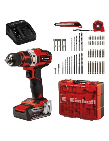 EINHELL TE-CD 18/2 Li-i +22 (1x2,5 Ah) - Trapano avvitatore a batteria 18V  2,5Ah con 22 accessori in valigetta (con batteria e caricabatteria)